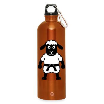 Karate Sheep - Water Bottle with carabiner 750 ml - burnt orange - Front