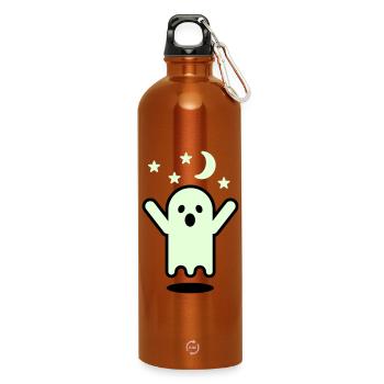 Lueur dans le fantôme noir - Gourde en inox avec mousqueton 750 ml - orange - Devant