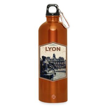 Lyon France is my hometown - Water Bottle with carabiner 750 ml - burnt orange - Front
