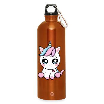 Licorne Kawaii – Sweet Valentine Magic - Gourde en inox avec mousqueton 750 ml - orange - Devant