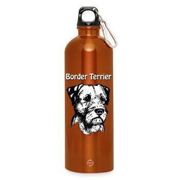 Border Terrier Portrait - Gourde en inox avec mousqueton 750 ml - orange - Devant