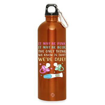 Gender Reveal New Year's Eve - Water Bottle with carabiner 750 ml - burnt orange - Front
