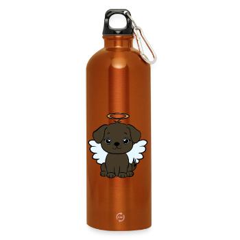Chien avec des ailes - Gourde en inox avec mousqueton 750 ml - orange - Devant