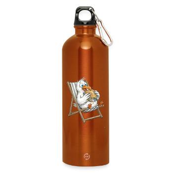 Mouette gastronomique sur une chaise de plage avec des sandwichs au poisson - Gourde en inox avec mousqueton 750 ml - orange - Devant