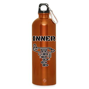 Inner War – Airplane Bombs Graphic Design - Water Bottle with carabiner 750 ml - burnt orange - Front