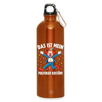 Carnival Costume Politician Carnival Carnival - Water Bottle with carabiner 750 ml - burnt orange - Front