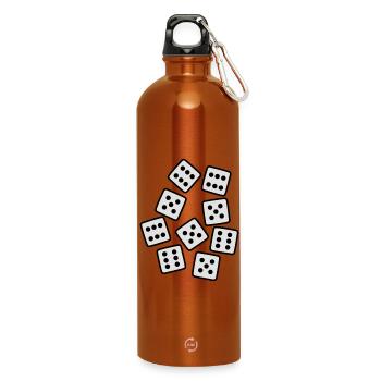 Dice - 50 ans d'anniversaire - Gourde en inox avec mousqueton 750 ml - orange - Devant