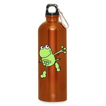 Tanzender Frosch - Trinkflasche mit Karabiner 750 ml - Orange - Vorne