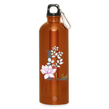 Buchstabe Initiale Lisa - Trinkflasche mit Karabiner 750 ml - Orange - Vorne