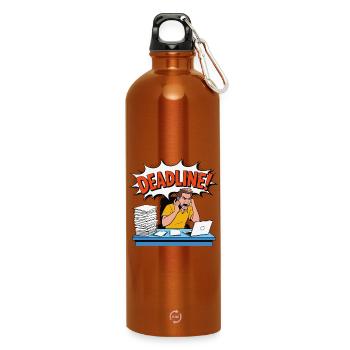 Deadline Stress Illustration - Water Bottle with carabiner 750 ml - burnt orange - Front