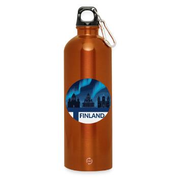 Finnland Aurora Skyline - Trinkflasche mit Karabiner 750 ml - Orange - Vorne