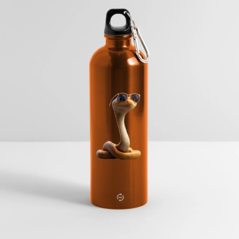 serpent, python, cobra, serpent à sonnettes, serpents Gourde en inox avec mousqueton 750 ml