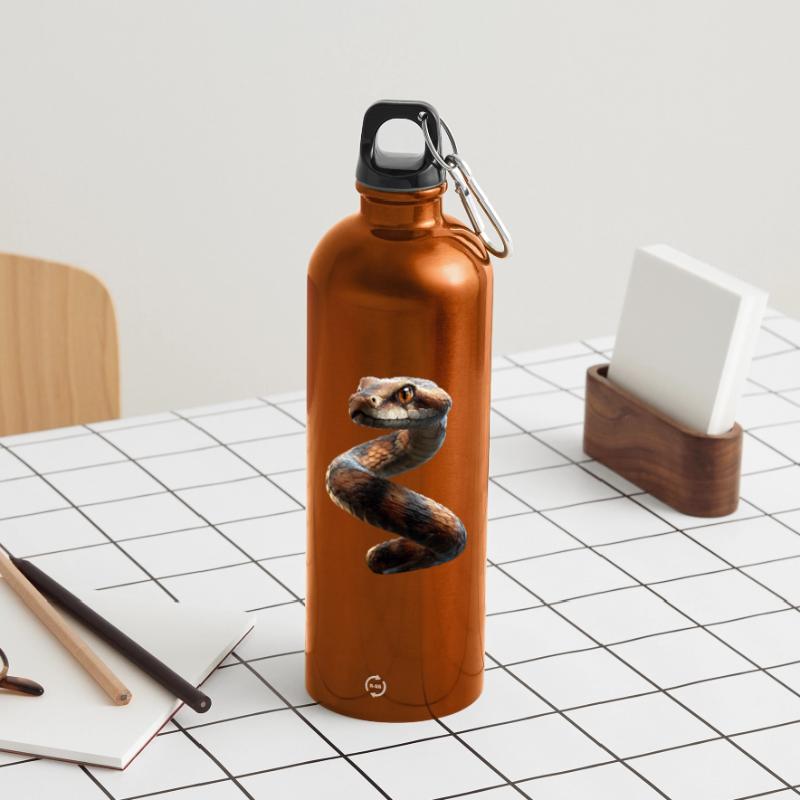 snake, python, cobra, rattlesnake, snakes Water Bottle with carabiner 750 ml