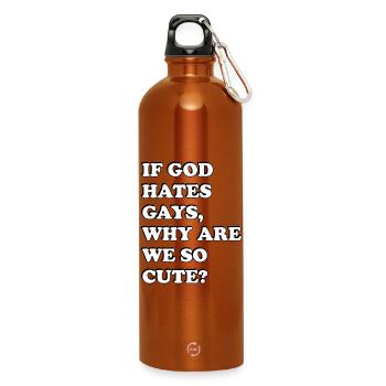 Pride Tee - Water Bottle with carabiner 750 ml - burnt orange - Front