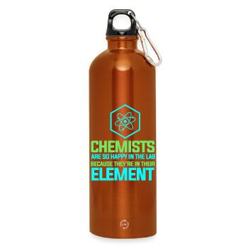 Chimie Chimiste Professeur de chimie - Gourde en inox avec mousqueton 750 ml - orange - Devant