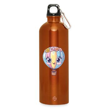 Pastel Balloon with Floral Wreath - Water Bottle with carabiner 750 ml - burnt orange - Front