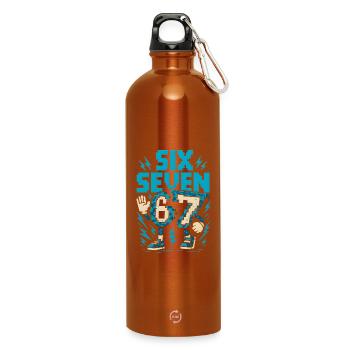 67 Pixel Blitz Retro - Trinkflasche mit Karabiner 750 ml - Orange - Vorne
