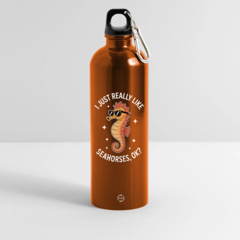 Seepferdchen Spruch Lustiges Seepferdchen Geschenk Trinkflasche mit Karabiner 750 ml