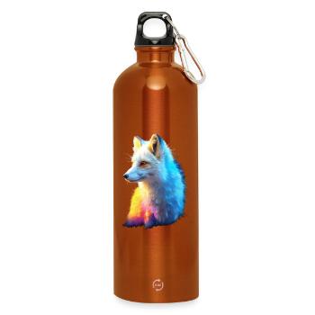 Polarfuchs Schneefuchs Eisfuchs Süßer Weißer Fuchs - Trinkflasche mit Karabiner 750 ml - Orange - Vorne
