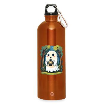 Laternengeist im nächtlichen Wald - Trinkflasche mit Karabiner 750 ml - Orange - Vorne