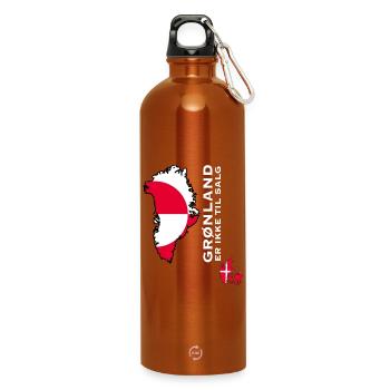 Emblème du Groenland Non à vendre - Gourde en inox avec mousqueton 750 ml - orange - Devant