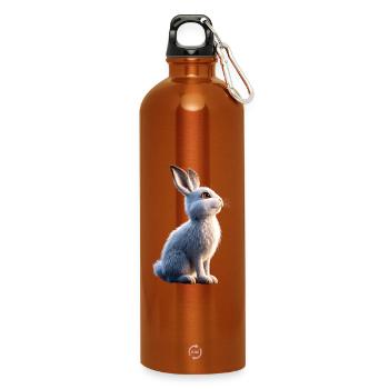 Mountain Rabbit Arctic Hare Albino Rabbit White Rabbit - Water Bottle with carabiner 750 ml - burnt orange - Front