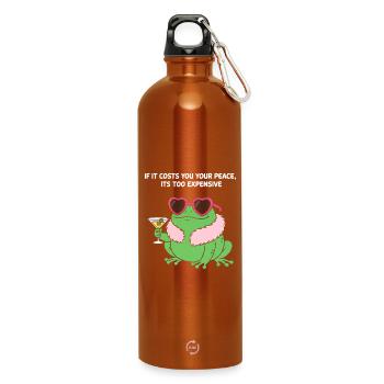 Friedlicher Frosch-Martini - Trinkflasche mit Karabiner 750 ml - Orange - Vorne