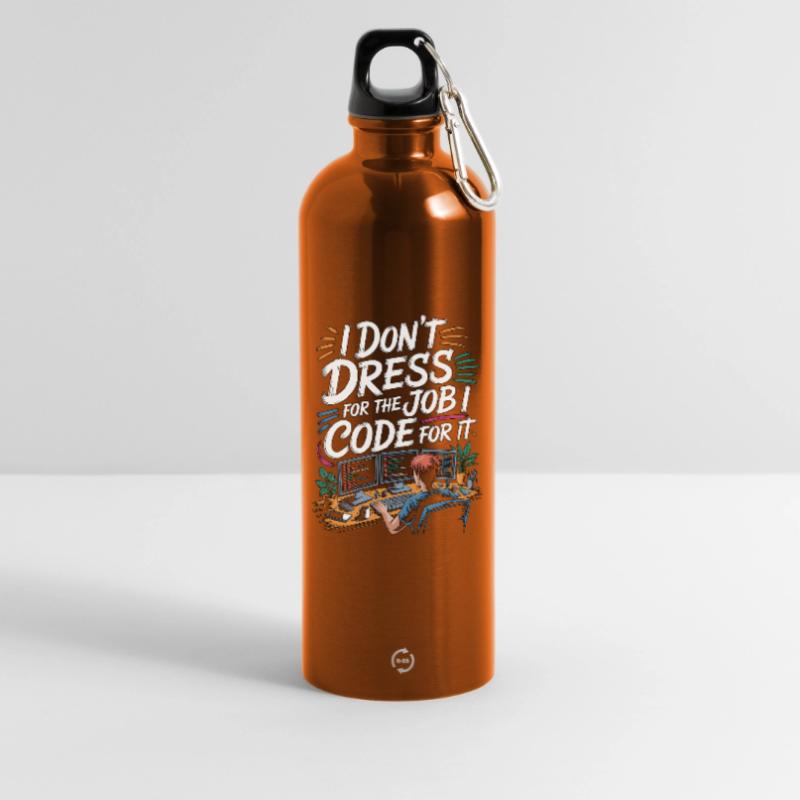 Remote Developer I Don't Dress Remote Tech Worker Water Bottle with carabiner 750 ml
