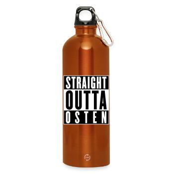 Straight outta Osten (Farben änderbar) - Trinkflasche mit Karabiner 750 ml - Orange - Vorne