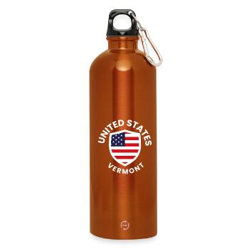 US Vermont Schildwappen - Trinkflasche mit Karabiner 750 ml - Orange - Vorne