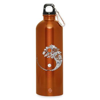 yin yang - Water Bottle with carabiner 750 ml - burnt orange - Front