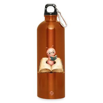 Bookworm - Water Bottle with carabiner 750 ml - burnt orange - Front