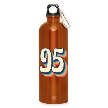 T-Shirt rétro Vintage numéro 95 quatre-vingt-quinze - Gourde en inox avec mousqueton 750 ml - orange - Devant