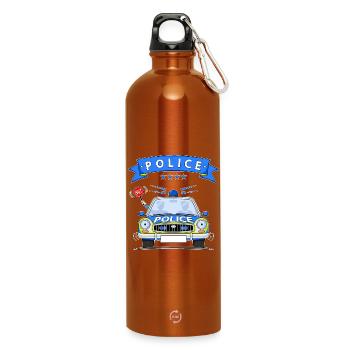 Police Polizeiauto mit Sirene - Trinkflasche mit Karabiner 750 ml - Orange - Vorne