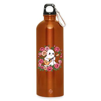 Ghost joue de la guitare - Gourde en inox avec mousqueton 750 ml - orange - Devant