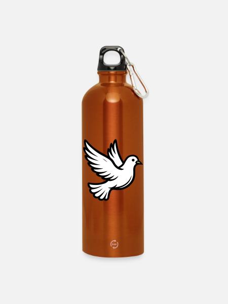 Friedenstaube Taube - Trinkflasche mit Karabiner 750 ml - Orange