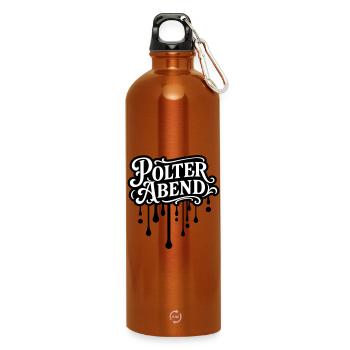 Polter Abend Polterhochzeit - Trinkflasche mit Karabiner 750 ml - Orange - Vorne