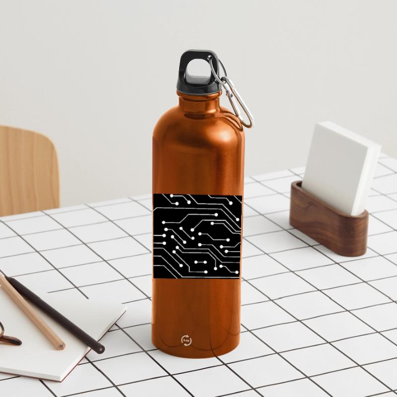 Computer pattern Water Bottle with carabiner 750 ml