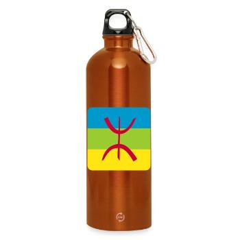 autocollant drapeau berbère réf amazigh - Gourde en inox avec mousqueton 750 ml - orange - Devant