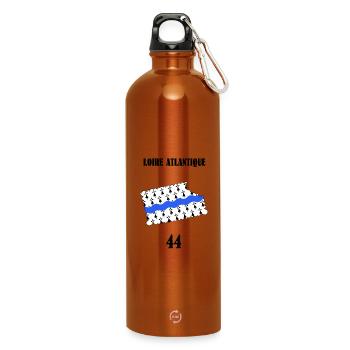 Loire atlantique - Gourde en inox avec mousqueton 750 ml - orange - Devant