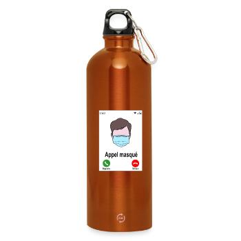 Appel masqué - Gourde en inox avec mousqueton 750 ml - orange - Devant