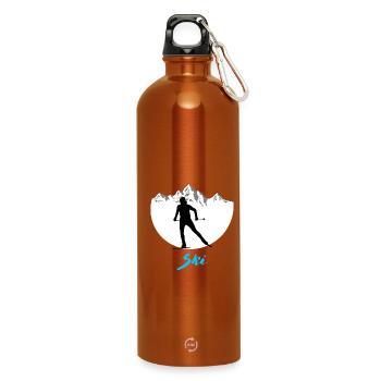 Cross-country skiing - Water Bottle with carabiner 750 ml - burnt orange - Front