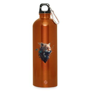 Tête de renard abstraite dépassant d’une forêt - Gourde en inox avec mousqueton 750 ml - orange - Devant