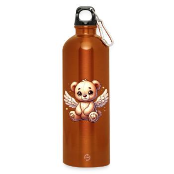 Teddybär Engel-süßer Begleiter der Weihnachtszeit - Trinkflasche mit Karabiner 750 ml - Orange - Vorne