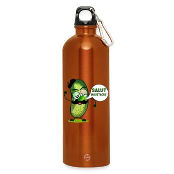 HALLO SCHNURRBART GURKEN - Trinkflasche mit Karabiner 750 ml - Orange - Vorne