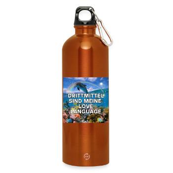 Le financement par des tiers est mon langage d’amour - Gourde en inox avec mousqueton 750 ml - orange - Devant