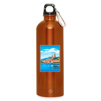 Saint-Sébastien, Espagne, Méditerranée, Harbour Vista - Gourde en inox avec mousqueton 750 ml - orange - Devant