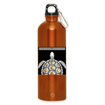 Turtle Coin Plate - Water Bottle with carabiner 750 ml - burnt orange - Front