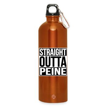 STRAIGHT OUTTA PEINE - Water Bottle with carabiner 750 ml - burnt orange - Front