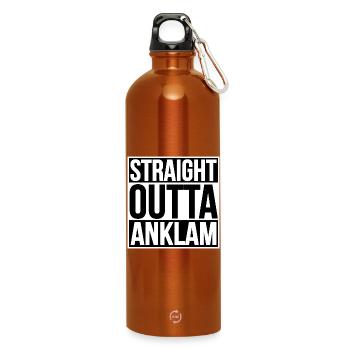 STRAIGHT OUTTA ANKLAM - Trinkflasche mit Karabiner 750 ml - Orange - Vorne